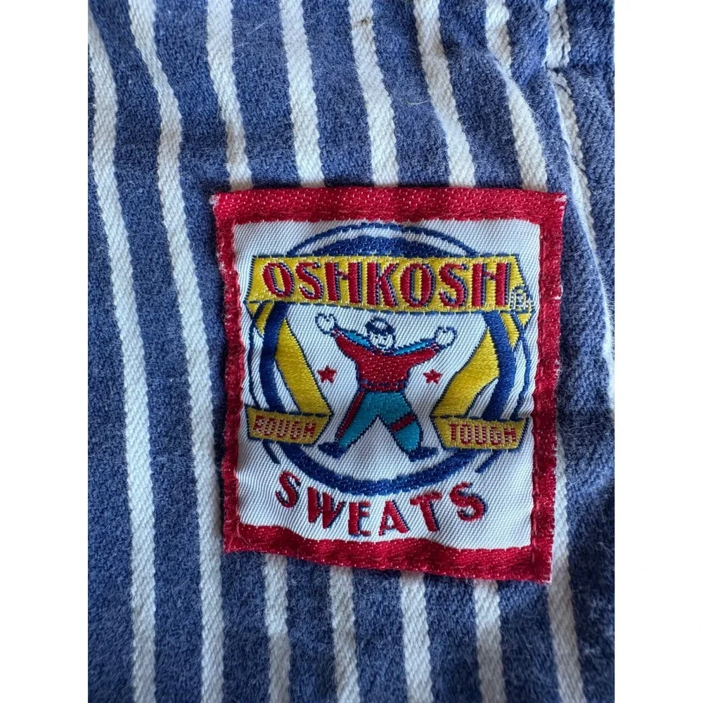 Vintage OshKosh Bgosh Baby Overalls Bundle Red Corduroy Hickory Stripe 12M USA